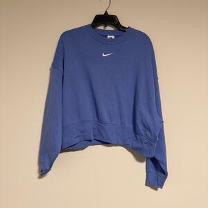 Nike Blue Cropped Sweatshirt